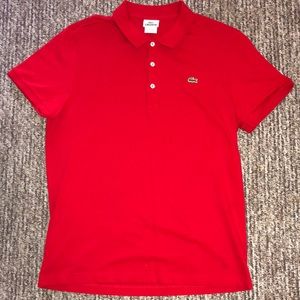 Ladies Lacoste red size 6 polo shirt. Only worn 1